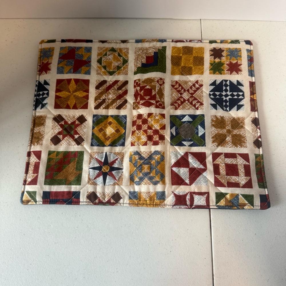 Hand Quilted Patchwork Hot Pad or Trivet Pot‎ Holder  11”x 14”